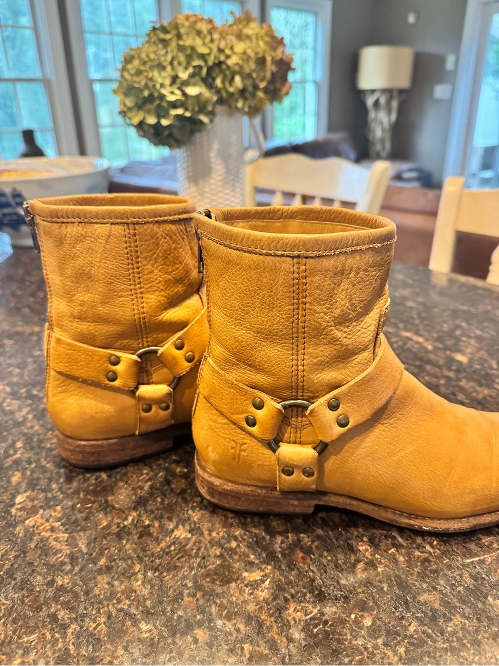 Frye Women's Tan Harness Ankle Boots